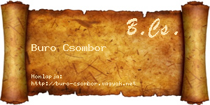 Buro Csombor névjegykártya